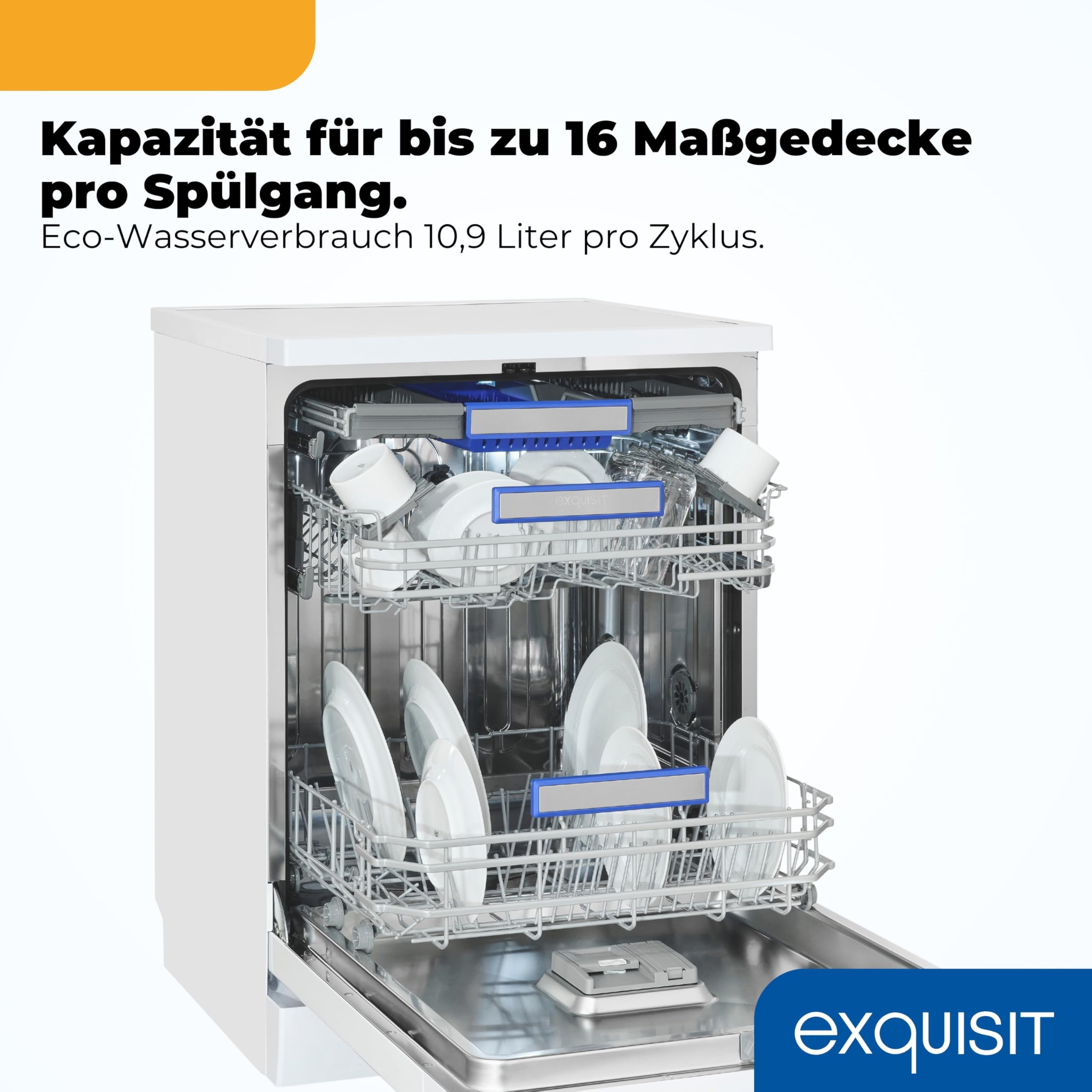 Exquisit GSP9616-450B Geschirrspüler - 60cm Spülmaschine - 16 Gedecke