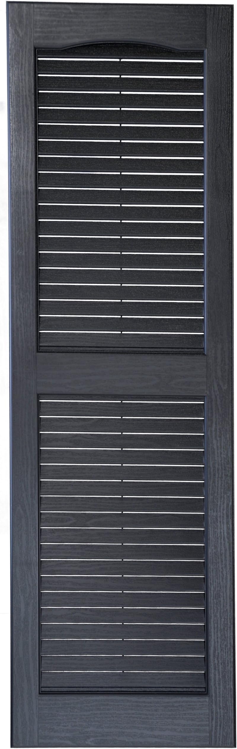 Perfect Shutters IL541447002 14-1/2-Inch by 47-Inch Louver Exterior Decorative Shutter, 1-Pair, Black