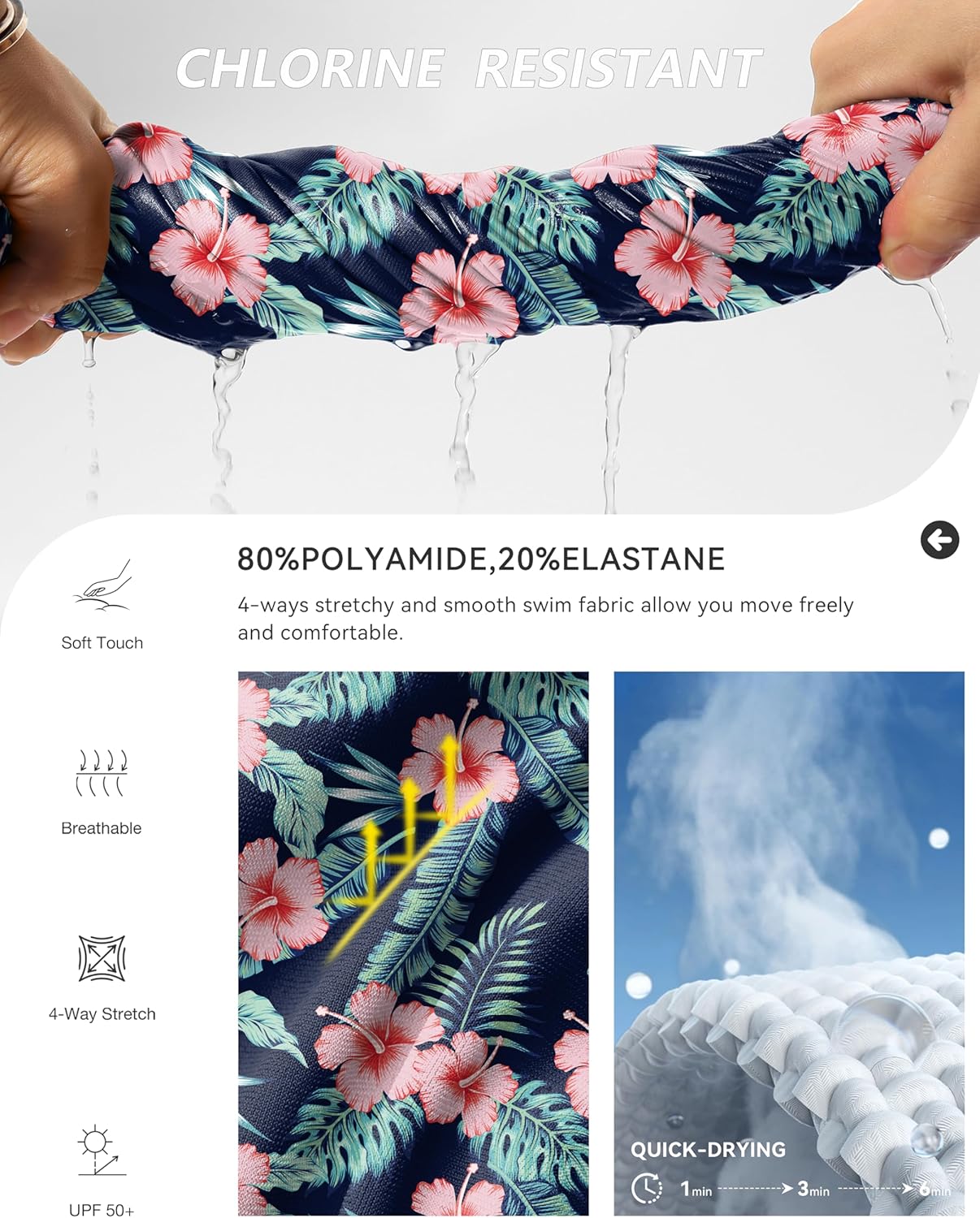 G Gradual Women's 7" High Waisted Swim Board Shorts with Pockets Quick Dry Beach Swimming Shorts for Women with Liner - Image 5