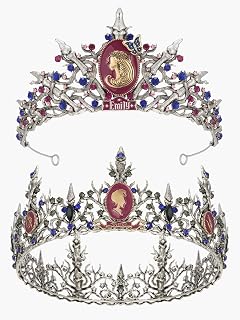 Couple Crowns for Women & Men,Crystal Queen Tiara King Crown Set,2-Pack Medieval Hair Accessories for Prom Wedding Photo Shoot Birthday【Couple Crowns Series】