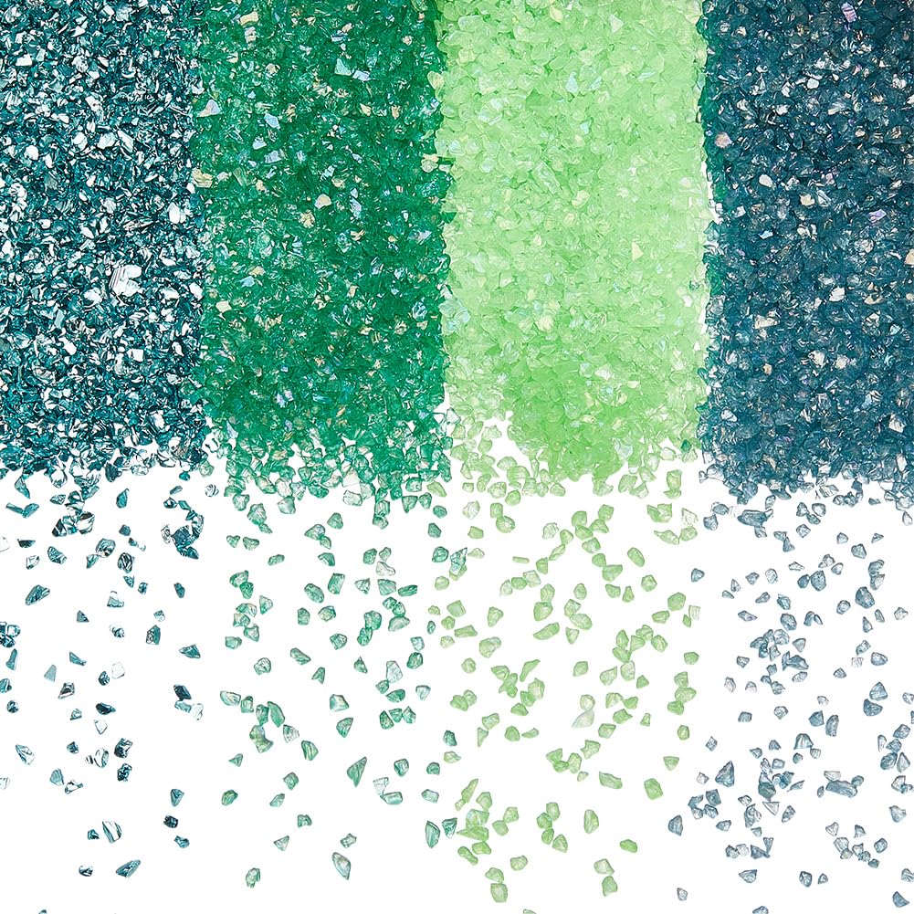 Cristal roto irregular verde de 240g para decorar marcos de fotos y bandejas de resina