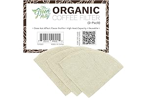 TGP Organic Hemp Cloth Coffee Filter Cone No. 4, 3-Pack: Sustainable, Eco-Friendly Hemp Coffee Filters