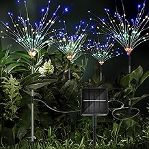4 Pieces Outdoor Solar Lights - 8 Modes Firefly Lights Solar Outdoor 1200 mAH Solar Panels, Garden Decorations for the Yard Path, Garden, Patio-Multicolor