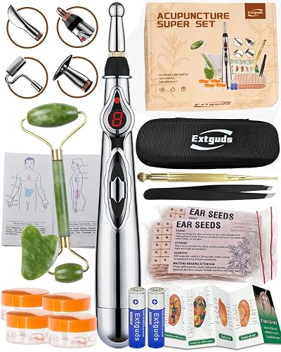 Acupuncture Super Set: 5-Head Electronic Acupuncture Pen + Gua Sha