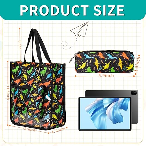 Vista 2 de Lindas bolsas de mano para niños y niñas de 4 a 16 años, bolsos con estuche para lápices, bolsas de mano con cremallera para la escuela y el tiempo