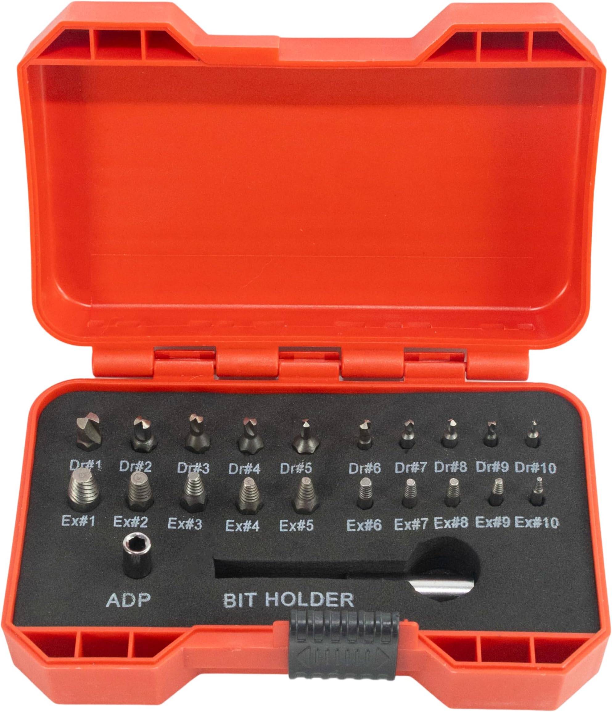 Screw Removal Bit, Drill Bit Set, Set of 22, Remove Broken Screws, Remove Broken Bolts, Repair Tool, Alloy Steel, Rust Free, Storage Case Included
