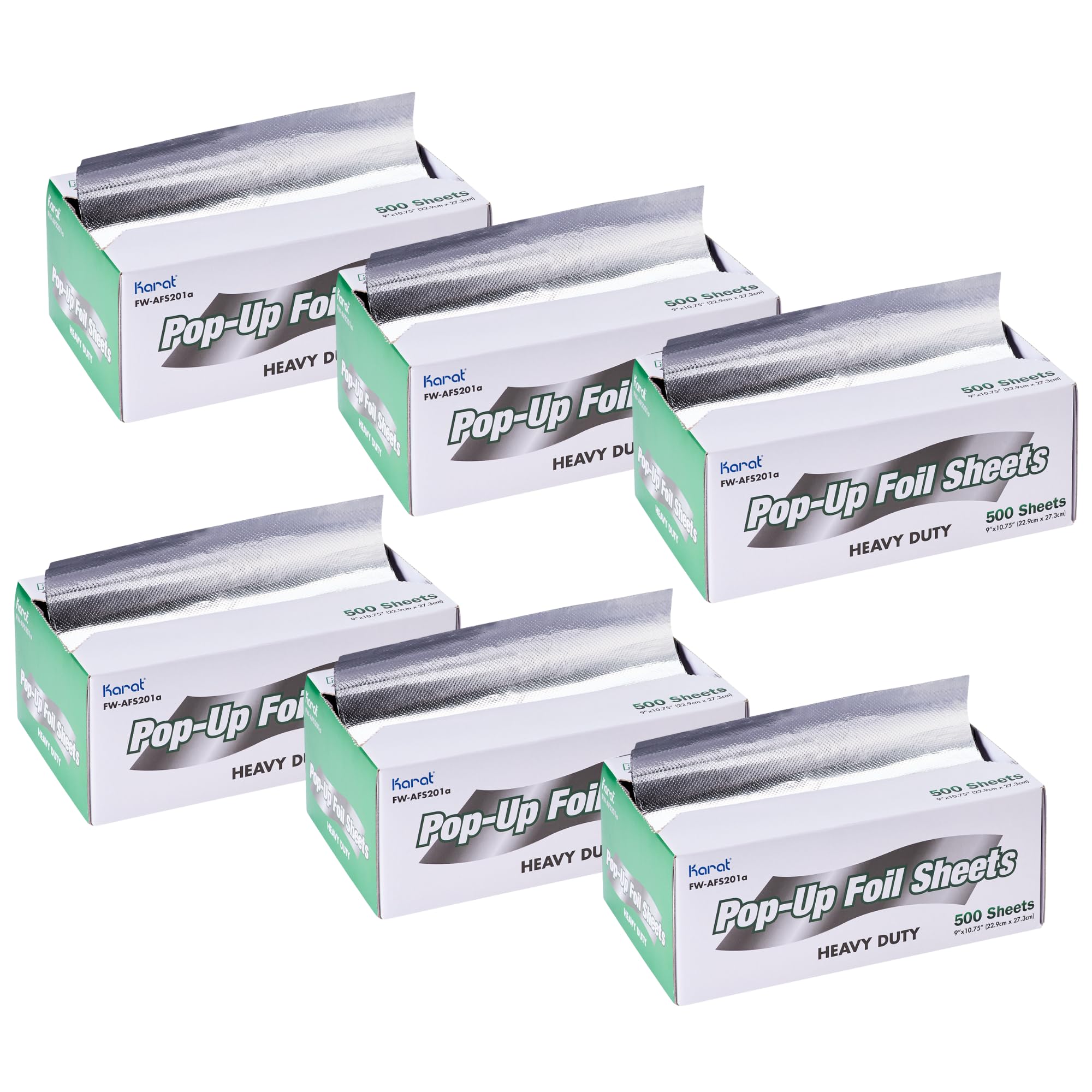 Karat9" x 10.75" Heavy-Duty Pop-up Aluminum Foil Sheets (Case of 3000 Sheets)