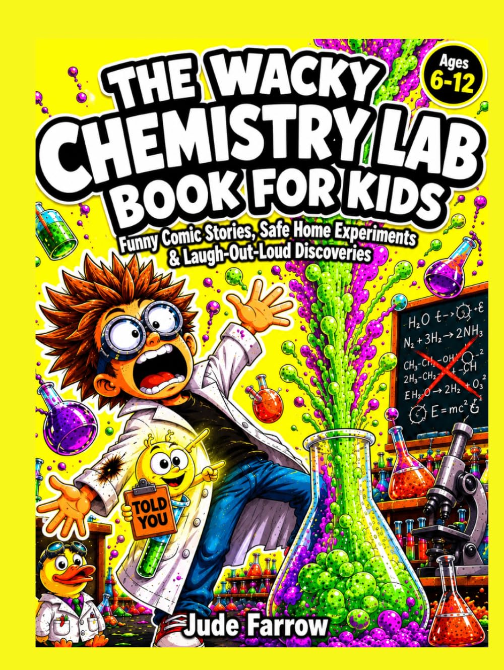 THE WACKY CHEMISTRY LAB BOOK FOR KIDS: Funny Comic Stories, Safe Home Experiments, Amazing Science Facts, and Laugh-Out-Loud Discoveries for Curious ... Ages 6-12 (The Professor Boom & Fizz Series)