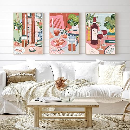 Vista 101 de cupmod Paquete de 6 kits de pintura por números para adultos principiantes, número bohemio acrílico fácil, números de acuarela sobre lienzo sin