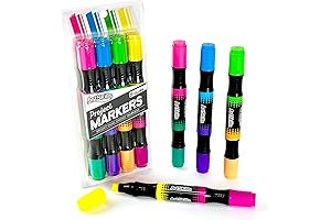 ArtSkills Jumbo Poster Markers for Kids, Neon Chisel Tip Markers, Neon Permanent Markers, Washable Markers