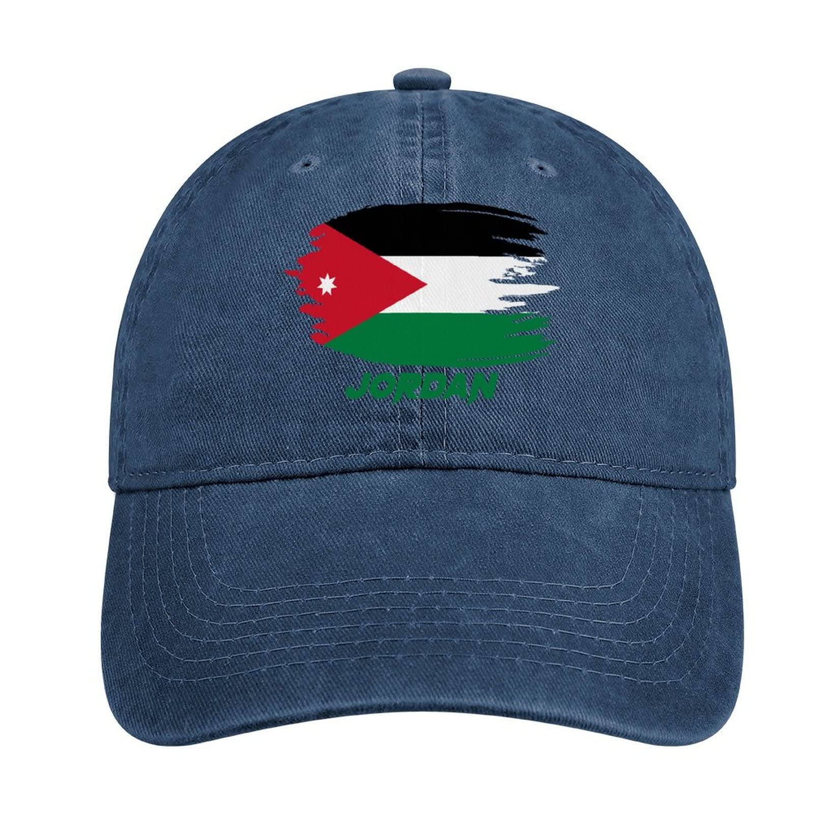 PELNYCJordan Nation Flag Patriotic Baseball Cap Cotton Washed Denim Vintage Adult Unisex Men Hat