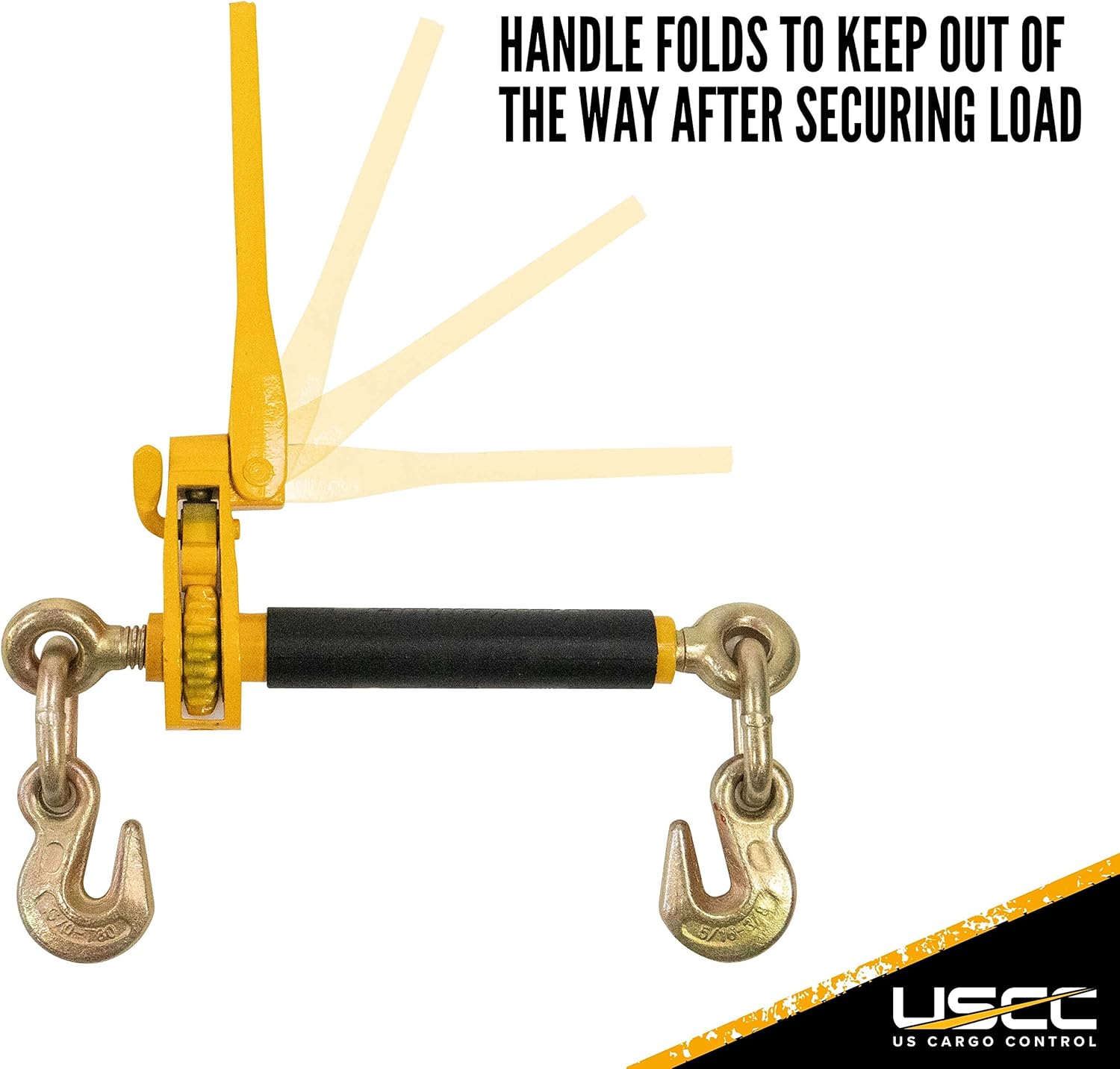 US Cargo Control 5/16-3/8 Inch Peerless QuikBinder Plus Ratchet Load Binder & 5/16 Inch x 20 Foot Grade 70 Chain Kit, 4,700 LBS Working Load Limit, Secure Loads to Flatbed or Trailer, Haul & Tow