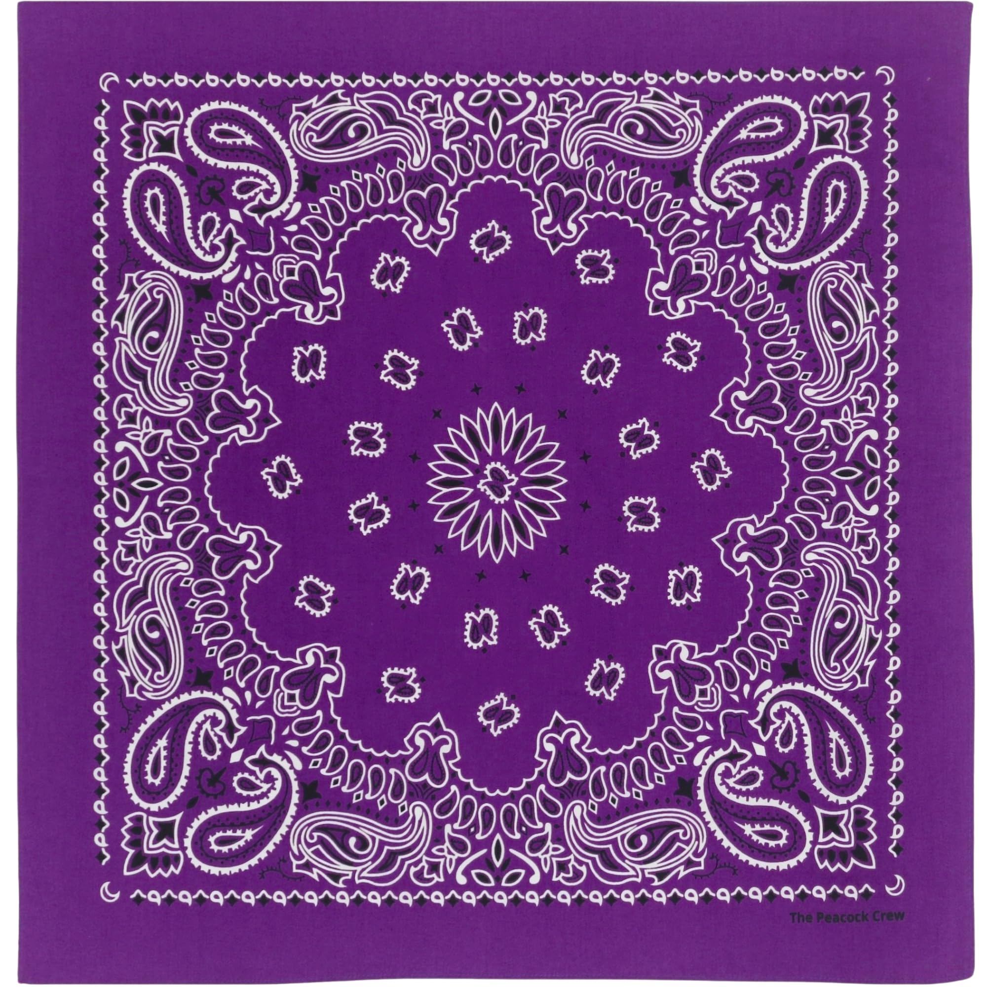 The Peacock Crew Premium Soft Cotton Designer Bandana for Men and Women 22x22 in
