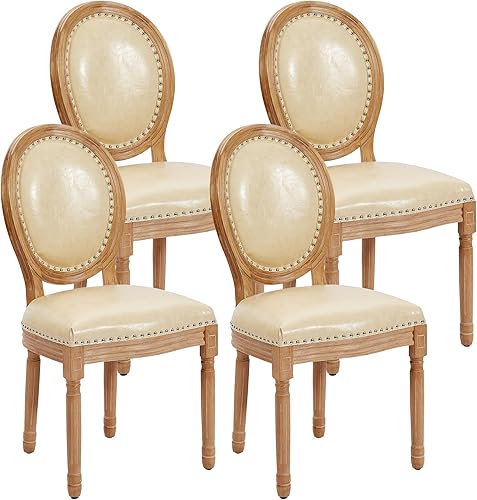 Miniatura 33 de Kiztir Juego de 2 sillas de comedor de ratán, sillas de comedor de estilo francés rústico de mediados de siglo, sillas de comedor de acento estilo