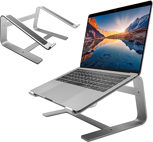Miniatura 9 de Macally Soporte de aluminio para laptop para escritorio, funciona con todos los MacBookProAir y portátiles de entre 10 y 17.3 pulgadas, elegante y
