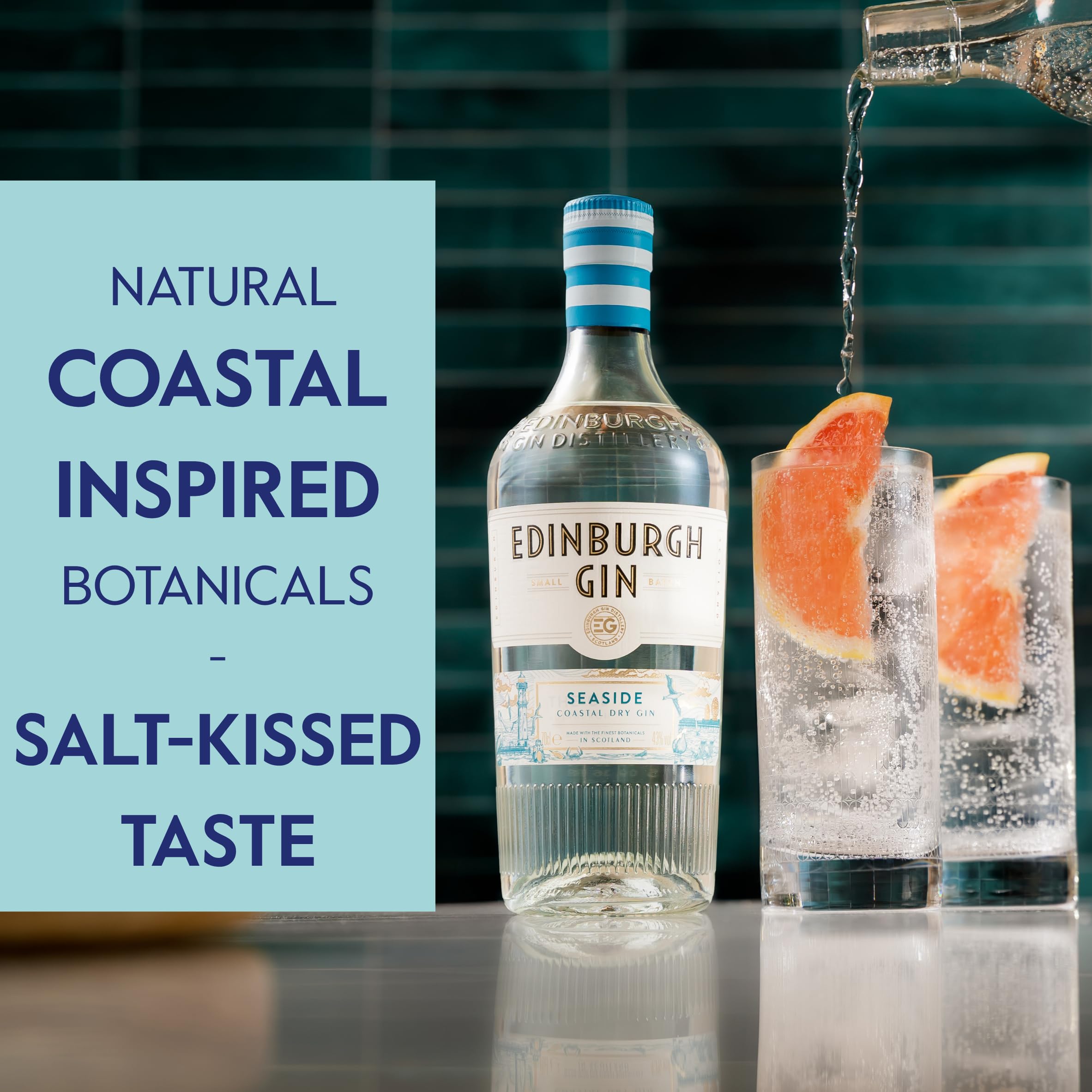 Edinburgh Seaside Gin | Maritime Botanicals | Perfekt für Gin Tonic mit Rosmarin | Silber Gewinner World Spirits Competition 2020 | 700ml | 43% vol.
