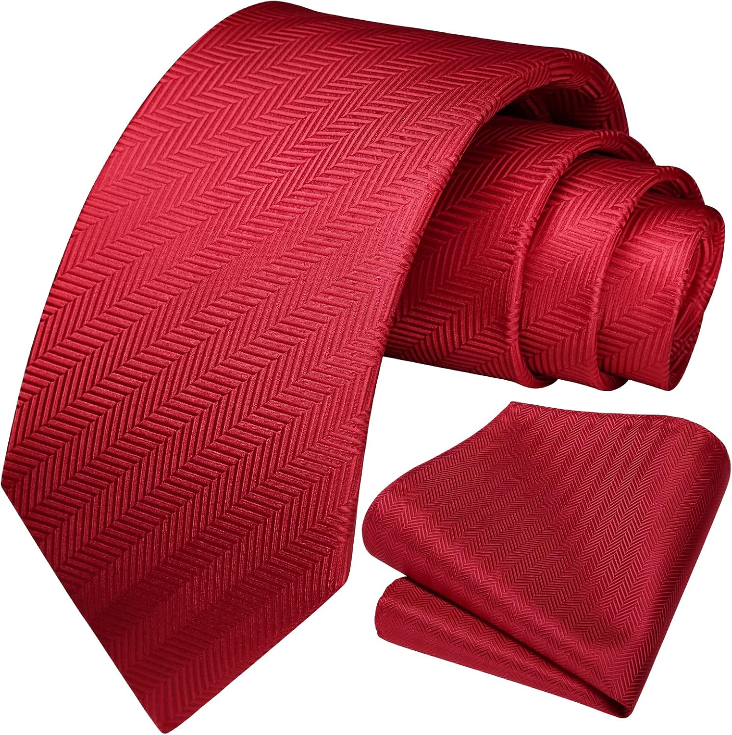 HISDERN Mens Ties Striped Ties for Men Formal Tie and Pocket Square Set Necktie for Wedding Business Graduation - Image 3