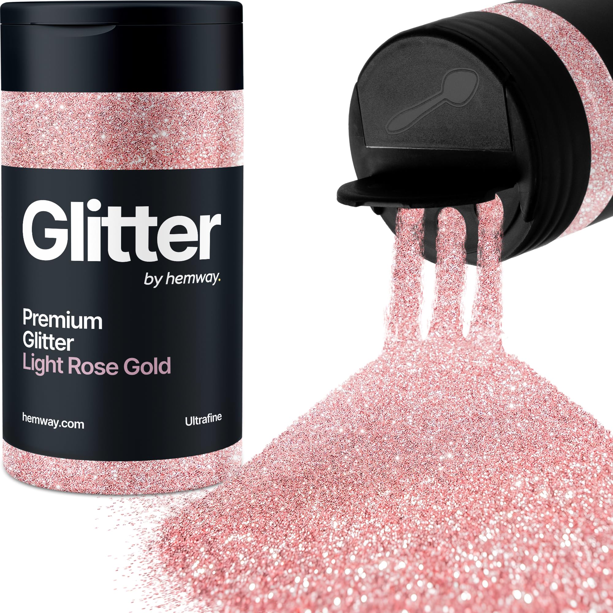 Light Rose Gold Glitter Shaker, 130g Ultrafine Glitter, Crafts 1/128" Metallic Flake Light Rose Gold Sequins