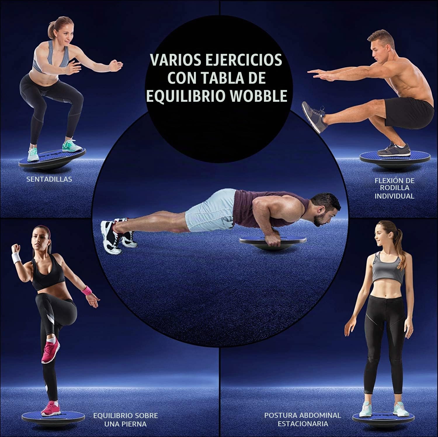 Yes4All Premium Wobble Balance Board -Tablero de Equilibrio Redondo de 40 cm Pulgadas para Escritorio de pie, Entrenamiento básico, Entrenamiento de Gimnasio en casa