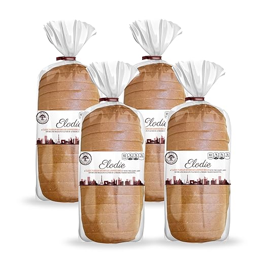 Dr. B's Elodie Parisian Style White Sourdough Sandwich Bread | 3g Net Carbs & 7g Protein | Low Calorie, Vegan, Sugar Free, Nut Free | 5 Ingredient Fresh Sliced Keto & Low Carb Bread Loaf (4 Pack (16 oz))