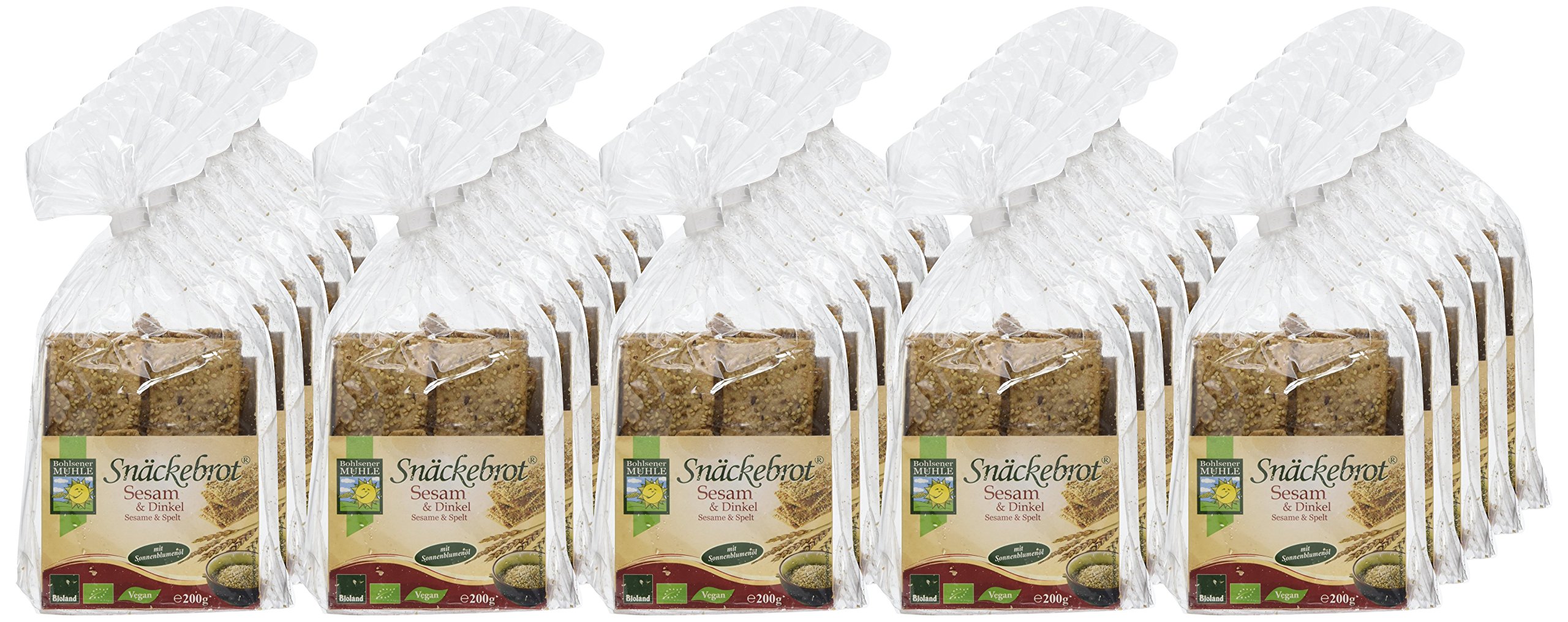 Bohlsener Mühle Sesam & Dinkel Snäckebrot, 25er Pack (200 g) - Bio