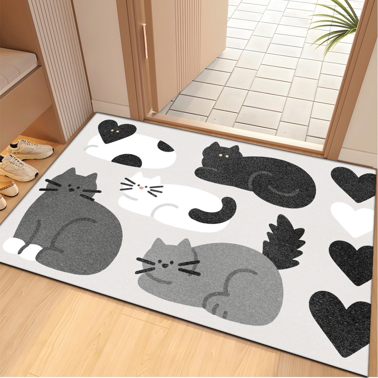 Tapis entrée intérieur antidérapant 80x120 cm facile à nettoyer pour chambre