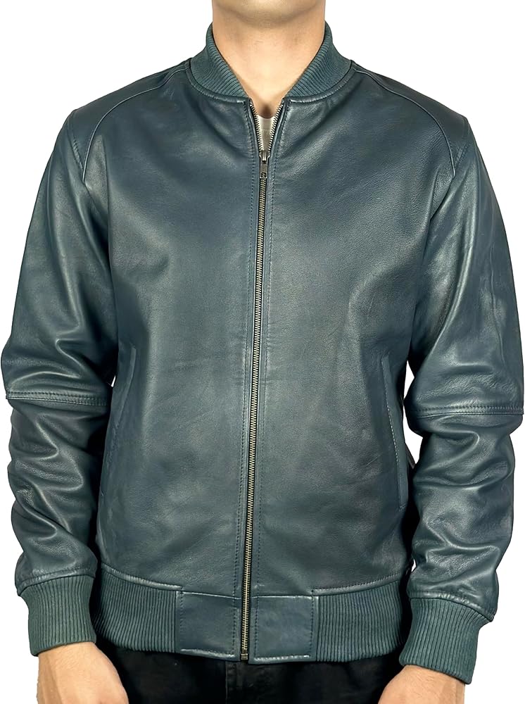 Cheemaz Men's Classic Lightweight Flight Style Bomber Zip Up