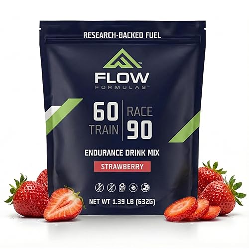Flow Formulas Strawberry Endurance Drink Mix, Top 12 Allergen-Free, Carbohydrate