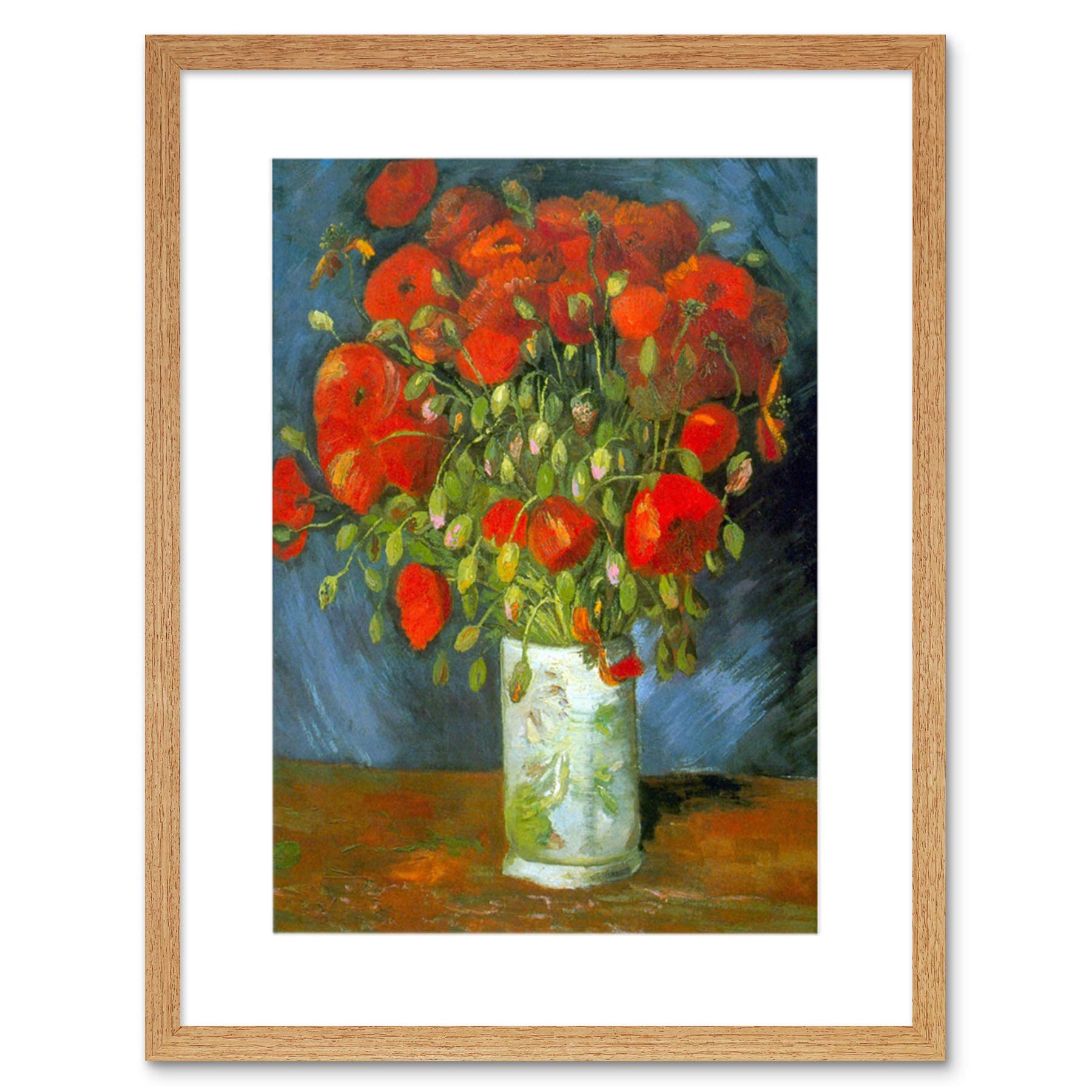 Wee Blue Coo Painting Van Gogh Red Poppies Old Master Framed Wall Art Print