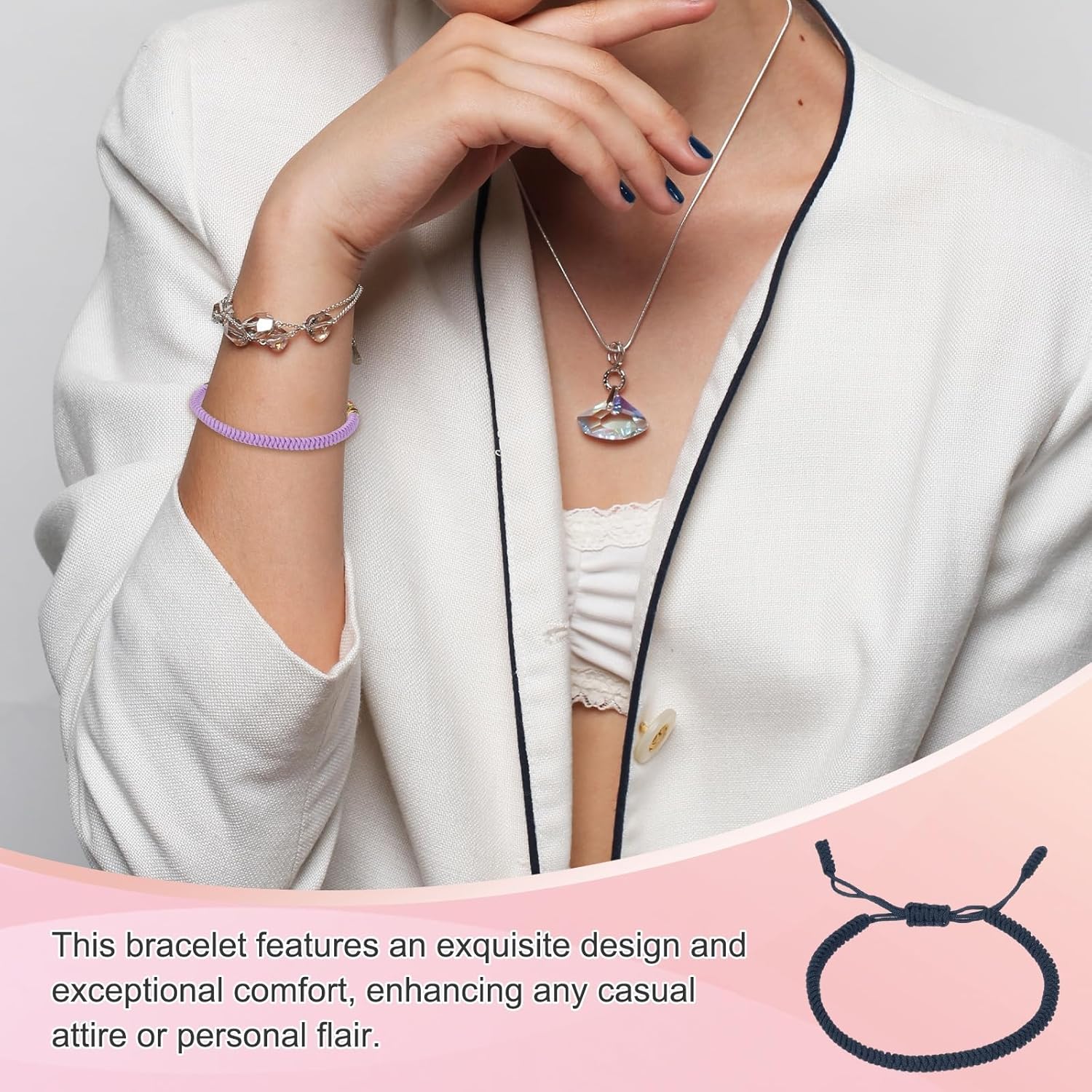 PATIKIL Lucky Handmade Braided Rope String Bracelet, Adjustable Prayer Protection Bracelet for Women Anniversary - Image 4