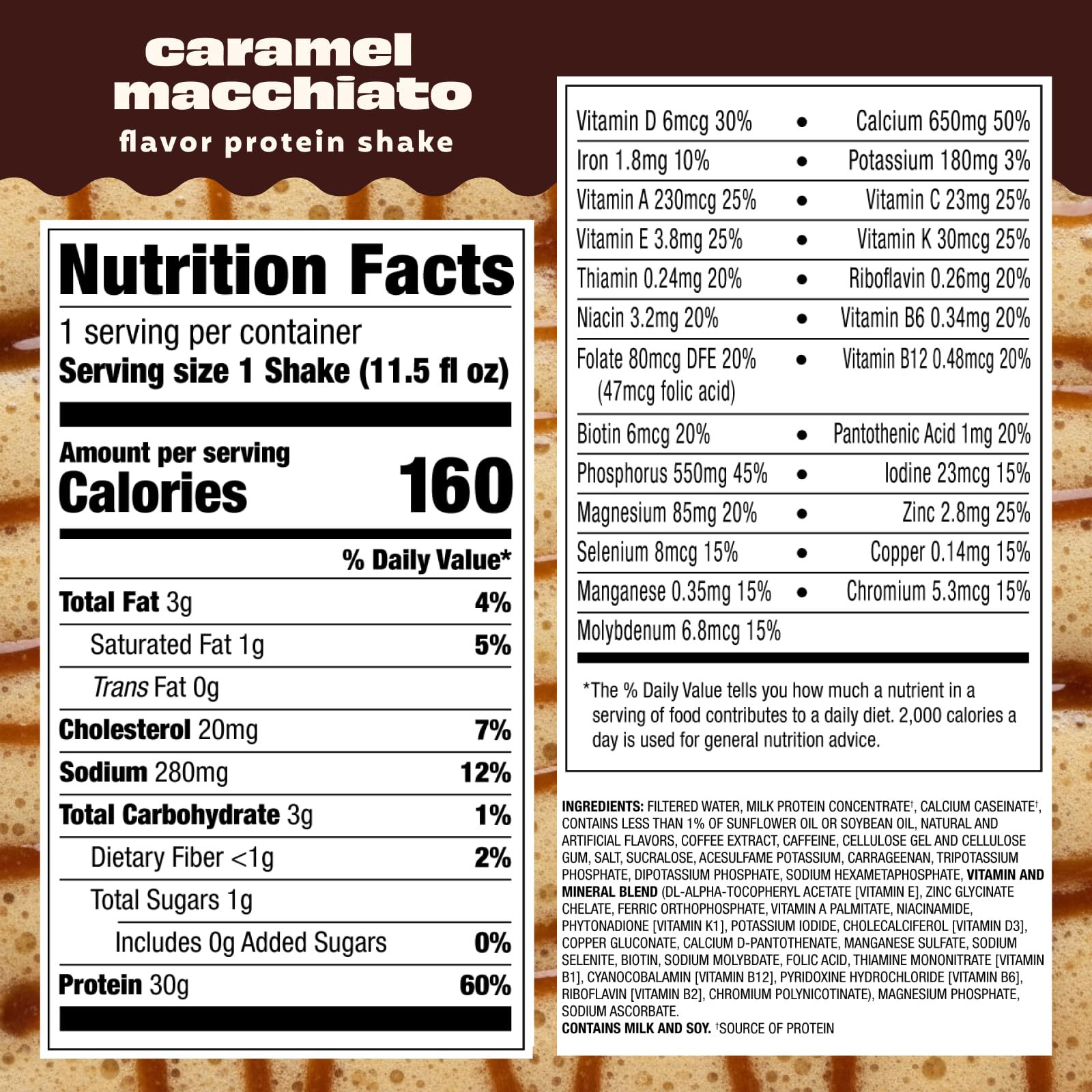 Premier Protein COFFEEHOUSE Caramel Macchiato Protein Shake with Caffeine for Energy – 30g Protein, No Added Sugar, 24 Vitamins & Minerals, 11.5 fl oz, 12 Pack