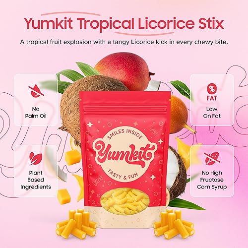 Miniatura 3 de Tropical Cream Soft & Chewy Stix  Surtido de dulces de regaliz de 2 libras  Sabor a frutas tropicales  Bolsa grande de regaliz australiano a granel