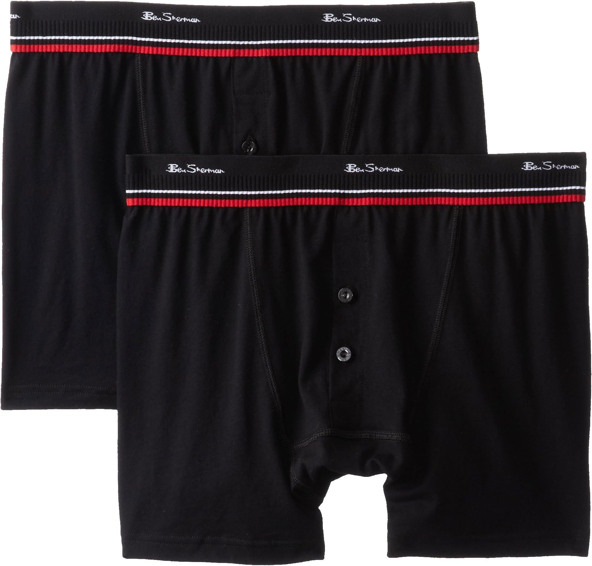 Ben Sherman Men's 2 Pack Button Fly Boxer Brief