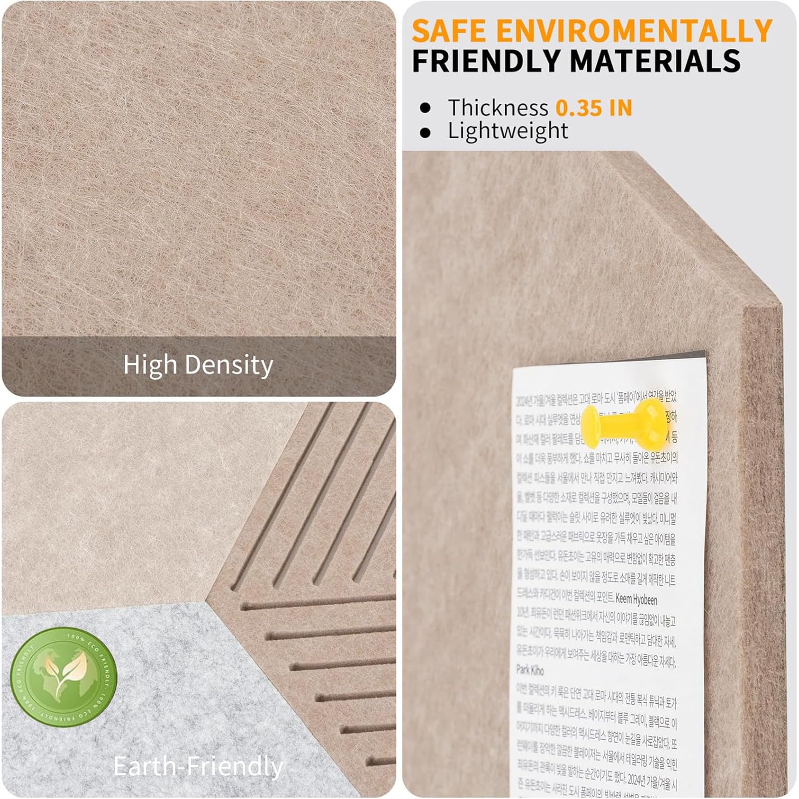 Tableros hexagonales para paredes, juego de decoración estética para el hogar, paneles de tablero acústico con corcho, pantalla multifuncional, tablero de tarjetas fotográficas con forma elegante