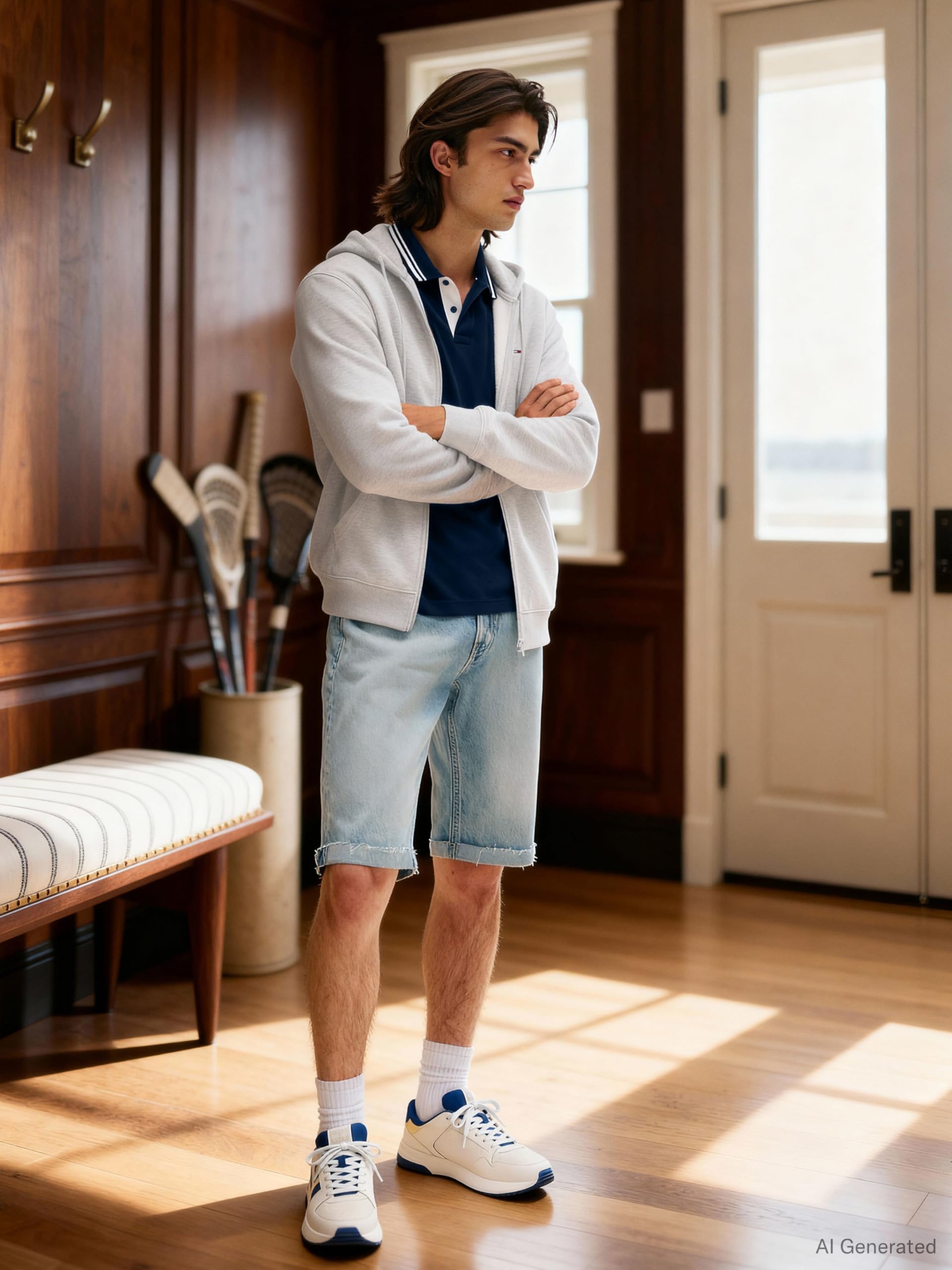 Tommy Jeans Męska bluza z kapturem z zamkiem błyskawicznym