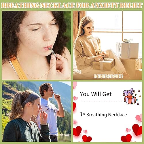 Miniatura 6 de YANCHUN Collar para aliviar la ansiedad, collar de respiración para meditación, collar de respiración Komuso, alivio del estrés, collar consciente