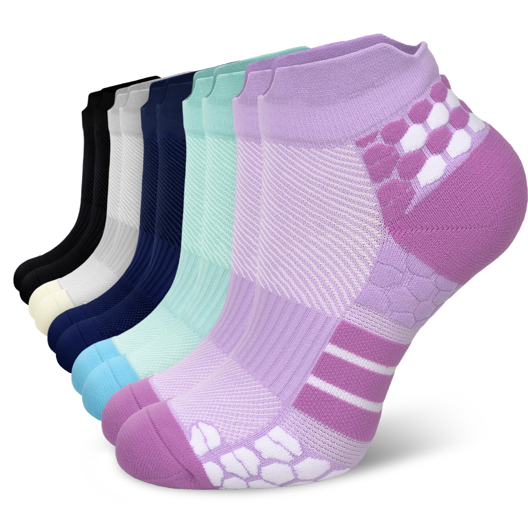 5 Pairs Copper Compression Socks for Women &amp; Men - Ankle Plantar Fasciitis Arch Support Running Socks for Athletic