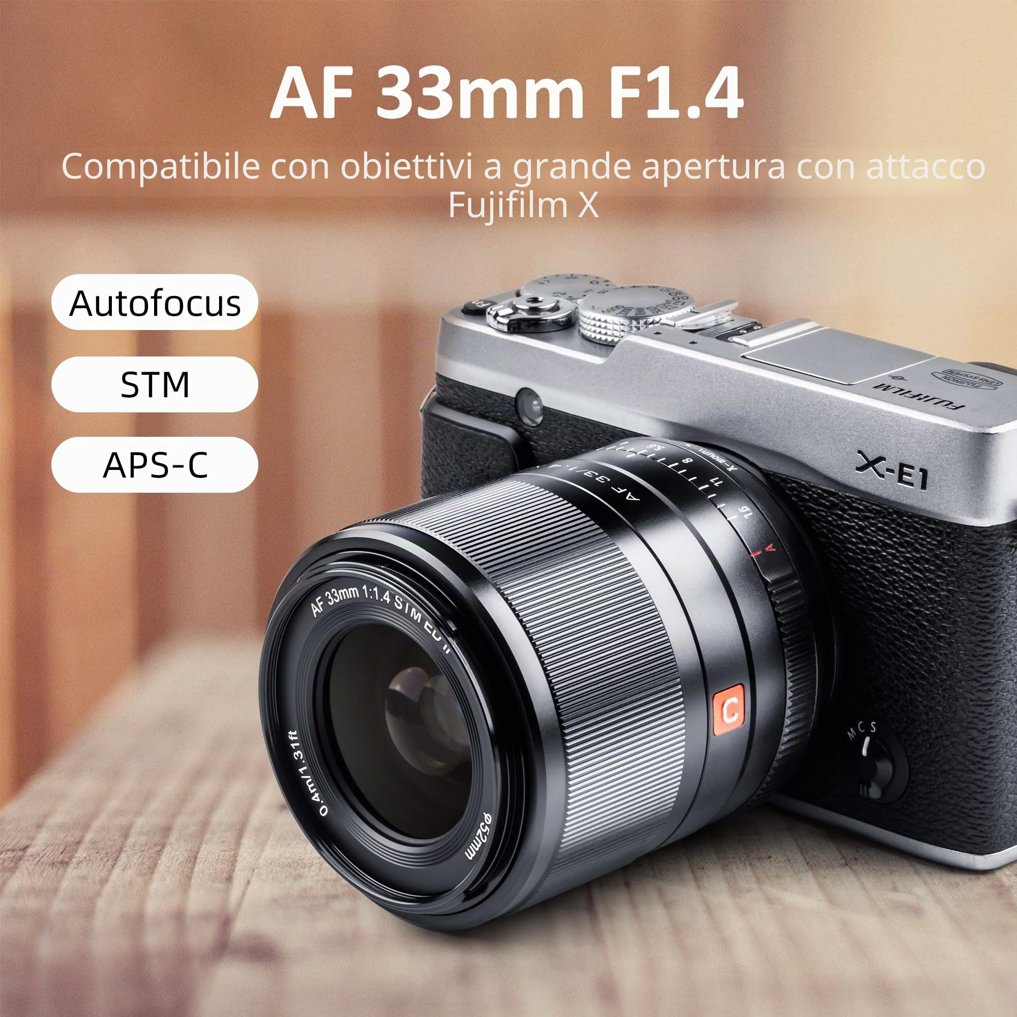 VILTROX 33mm f1.4 STM XF Auto Focus Obiettivo APS-C Compatta Grande apertura Obiettivo per Fujifilm X-mount Fotocamera X-T3 X-H1 X20 X-T30 X-T20 X-T100 X-Pro2