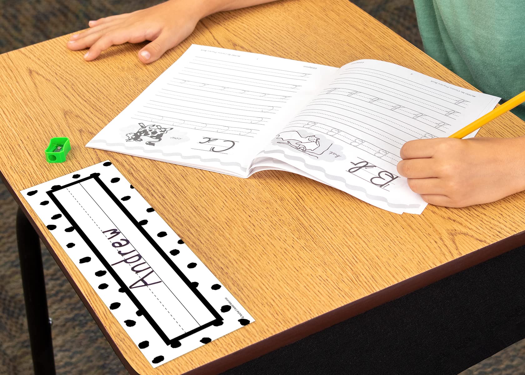 Teacher Created Resources Black Painted Dots On White Name Plate, 11.5 * 3.5 inches, Black & White - Image 2