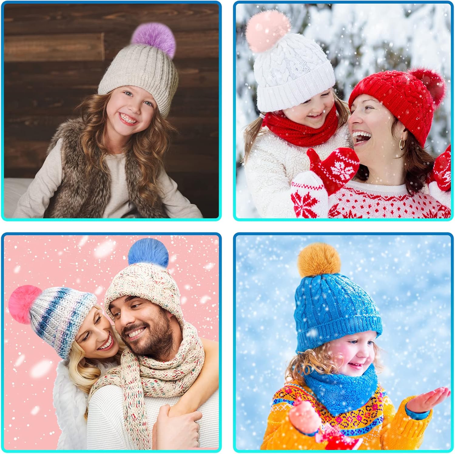 BQTQ 30 Pieces Faux Fur Pom Pom Balls with Elastic Loop Faux Rabbit Fur Fluffy Pompoms for Hats Beanie Scarves Gloves Bags Accessories(15 Brilliant Colors, 2 Pcs Each Color) - Image 5