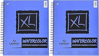 2-Pack Bundle - Canson XL Series Watercolor Paper - 9 x 12 inch - Textured, Cold Press - Side Wire Bound, 140 Pound, 30 Sheets Each