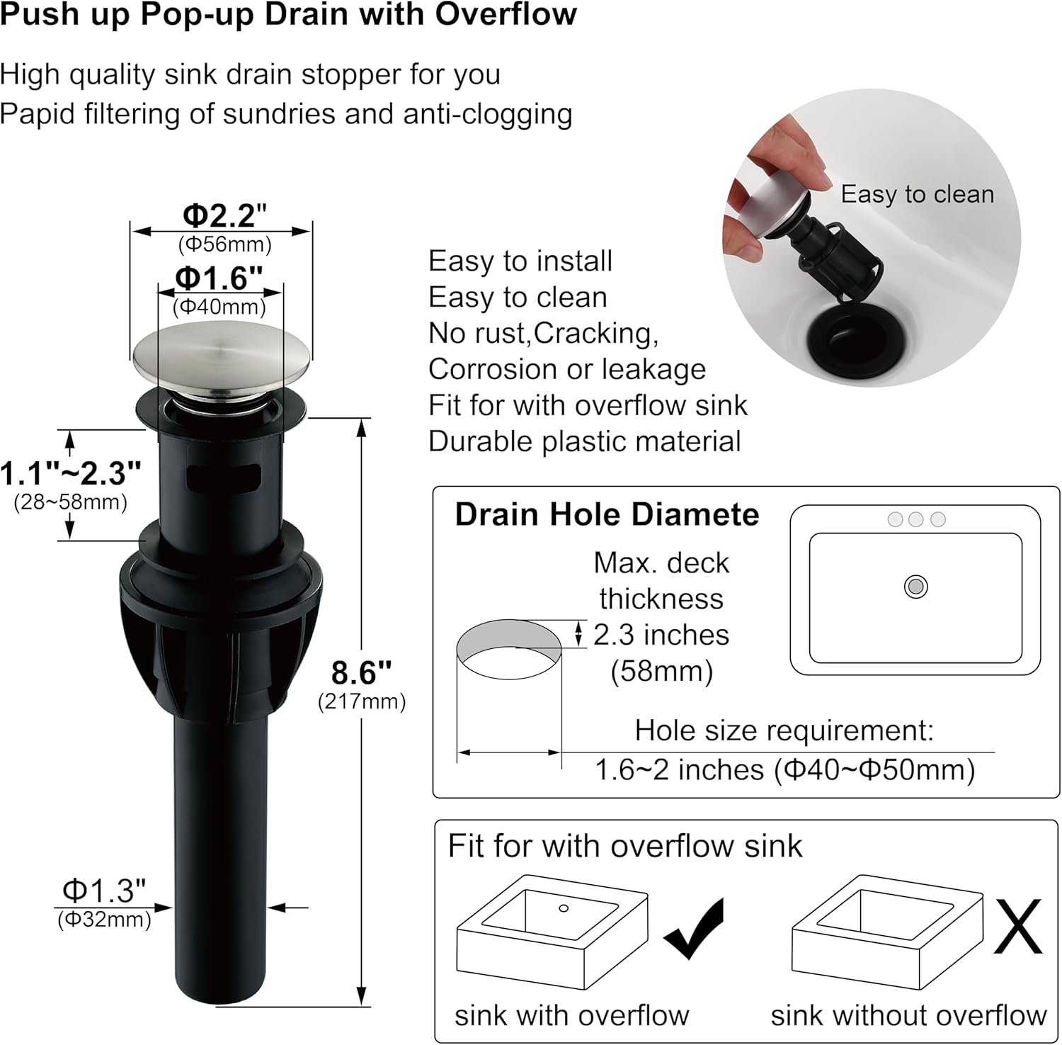 8 Inch Two-Handle Widespread Bathroom Faucet with Pop up Drain, Brushed Nickel Bathroom Sink Faucet 3 Hole,High Arc Swivel Spout Lavatory Faucet,F-8805-BN - Image 7