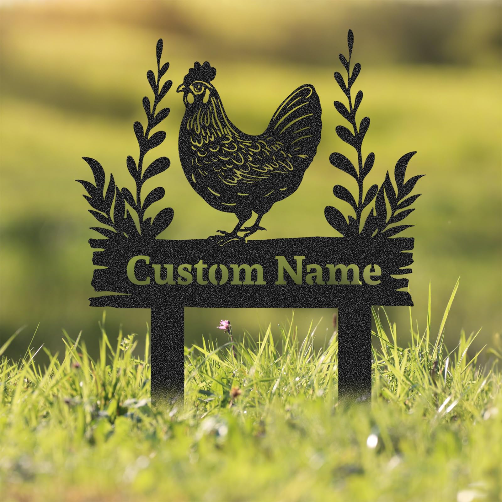 Personalized Metal Chicken Coop Sign, Custom Name Chicken Coop Signs for Outside, Decorative Garden Stakes, Metal Yard Art, Backyard Farmhouse Decor, Chicken Gifts for Women Man Color03
