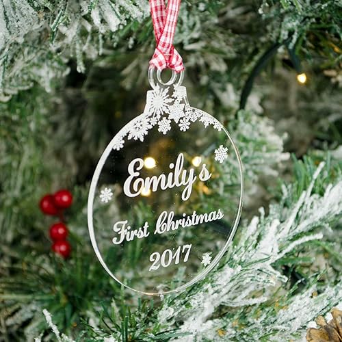 Personalised First Christmas Tree Decorations Amazon Co Uk