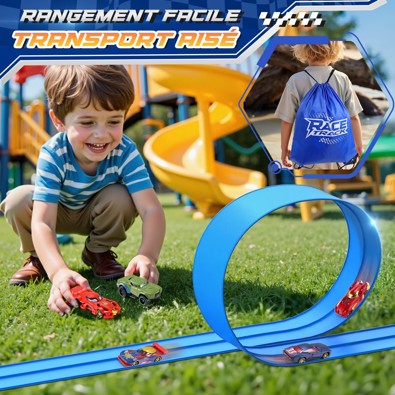 Circuit Flexible Voiture Enfant 3 4 5 6 7 8 Ans, Cadeau Enfant 3-8 Ans Garcon Circuit De Voiture Jouet Garcon 3-8 Ans Piste Voiture Flexible Jeu Garcon Cadeau Anniversaire Fille 3 4 5 6 7 8