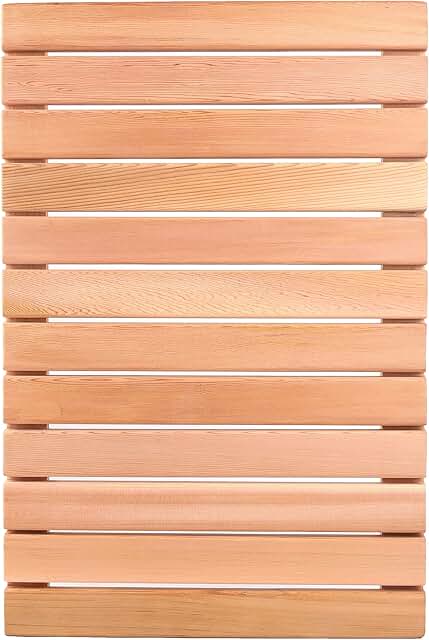 12 Bathroom Ideas White for Clean Bright Timeless Appeal 63 bingaai Cedar Wood Shower Mat, Cedar Wooden Bath Mats, Wood Bath Mat 23....