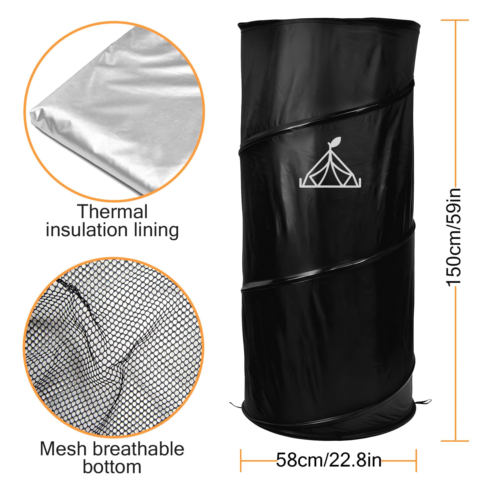 Pop-up Duschzelt Camping 150x58cm - Tragbares Umkleidezelt Wasserfest UV-Schutz, Schneller Aufbau, Leicht Transportabel für Strand Festival Outdoor