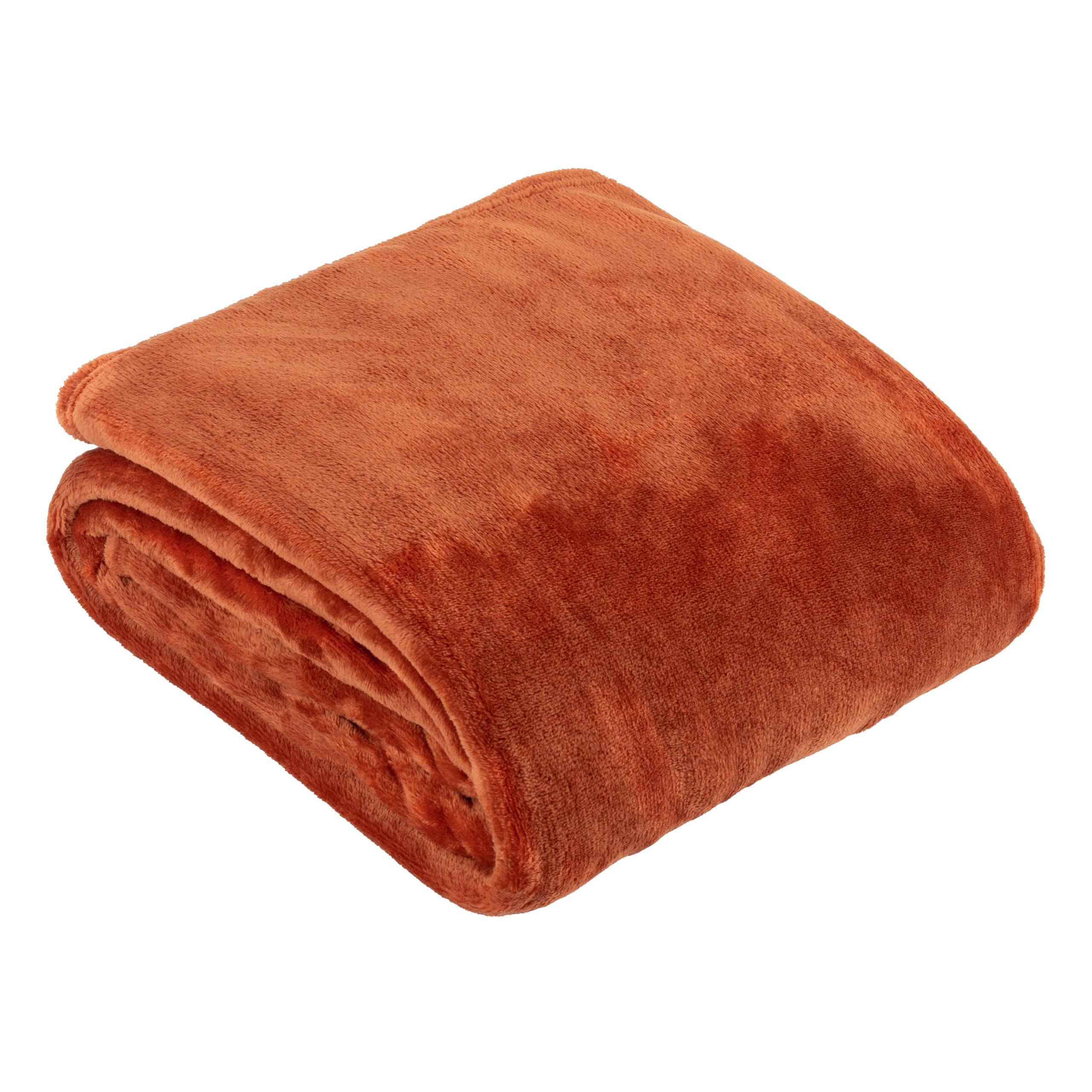 Furn Fleece Throw - Orange - 140 cm x 180 cm