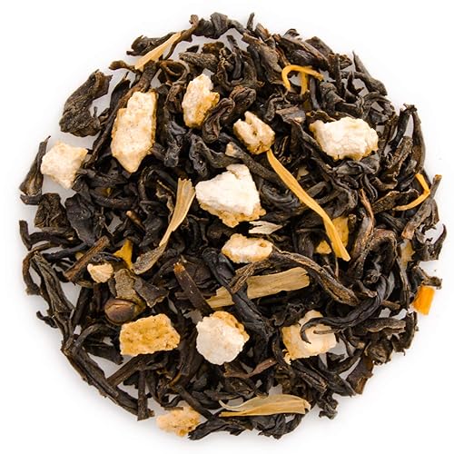 Miniatura 2 de Teabloom Té negro orgánico, té de hojas sueltas de flor de almendra y caramelo, té de postre de lujo, certificado orgánico USDA, certificado Kosher,