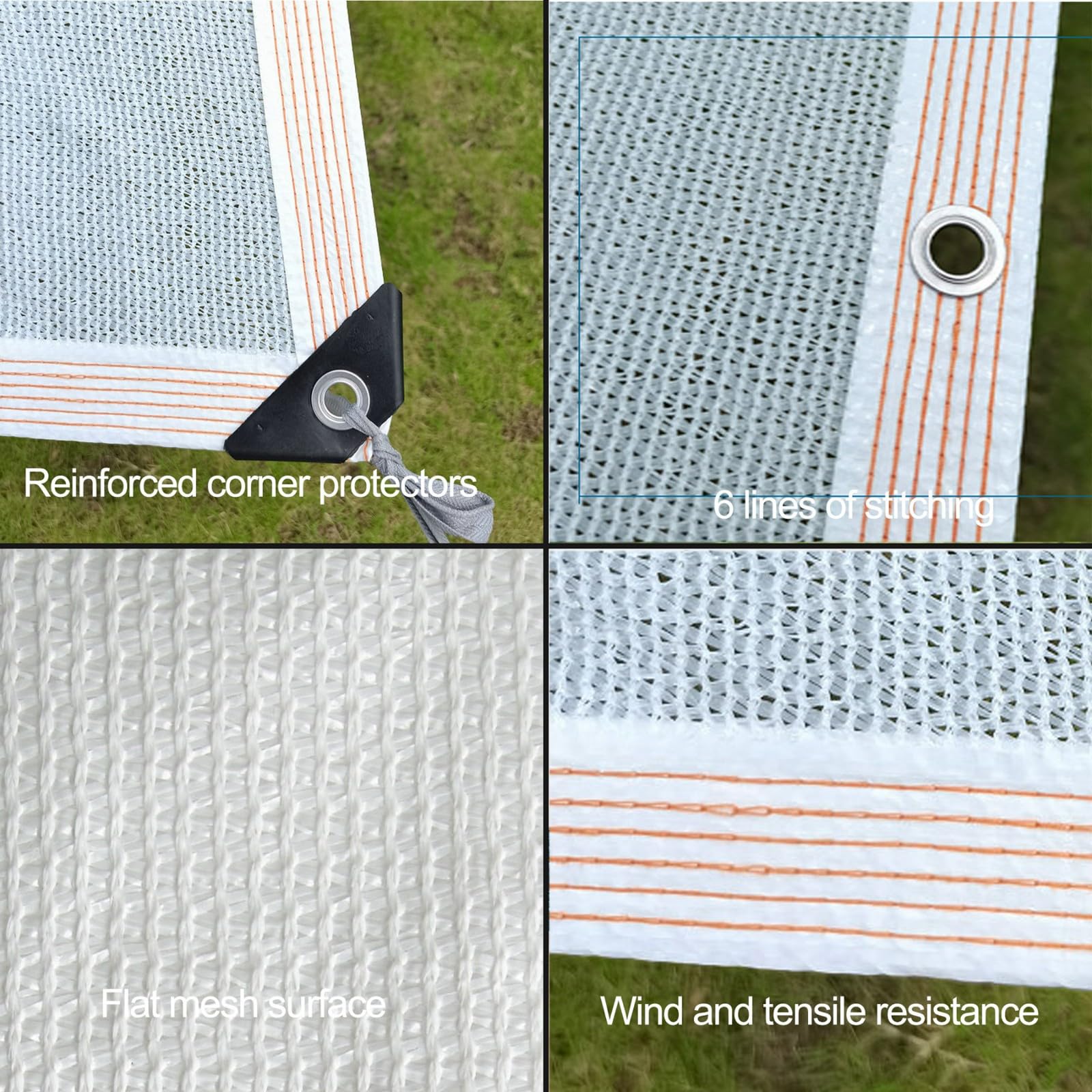 Red de Sombra Exterior, Malla Sombra Toldos con Ojales Resistente a los Rayos UV Blanco 85% 4x6M Tela de sombreo para Jardín Balcon Patio Flores Plantas Techados Gallinero